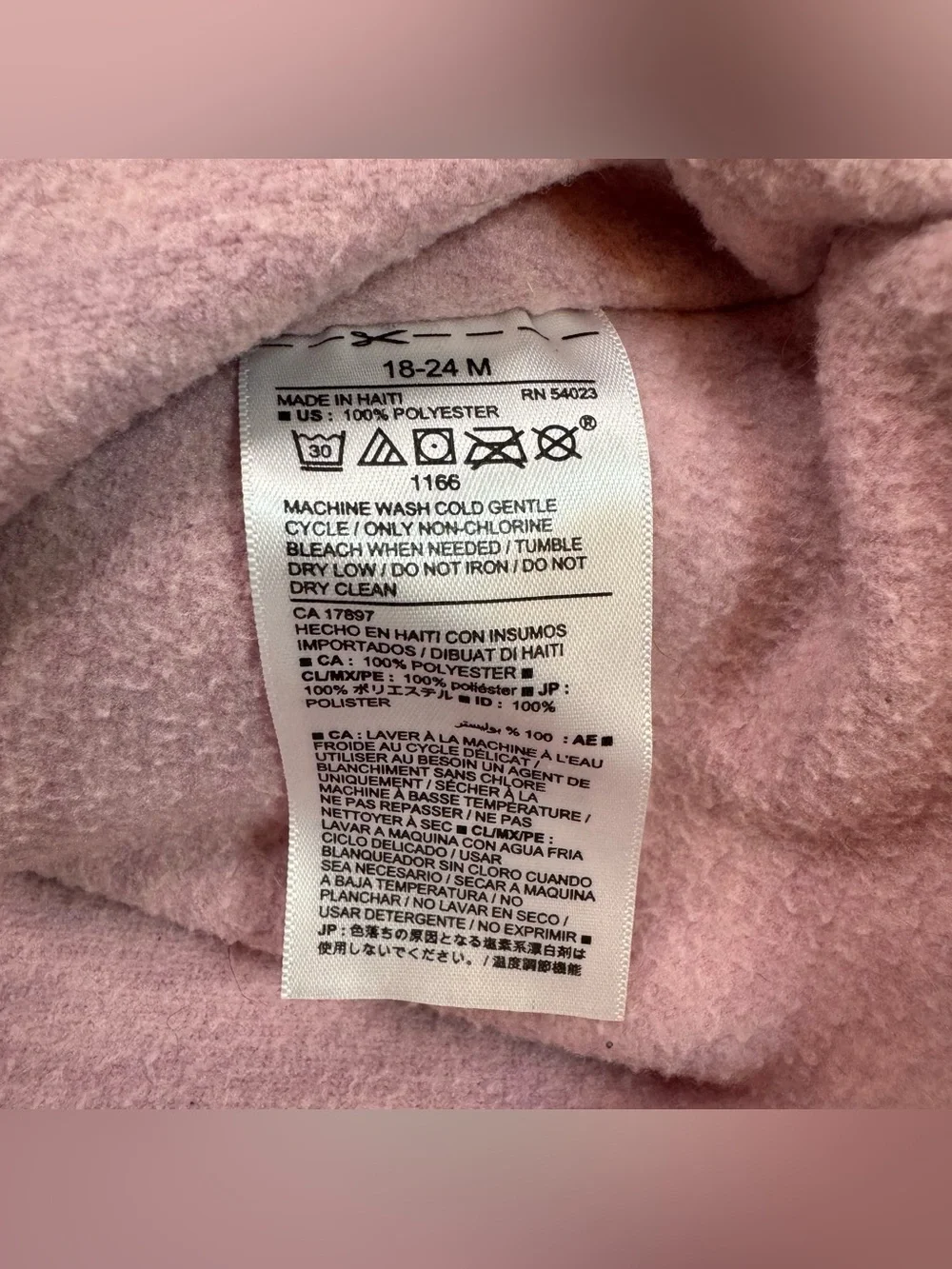 Toddler Girls' Plum Pink Micro Fleece Old Navy Hooded Poncho Cape Jacket 18-24mo